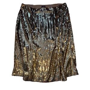 Jcrew Collection Sequin Slip Skirt in Gold MIDI